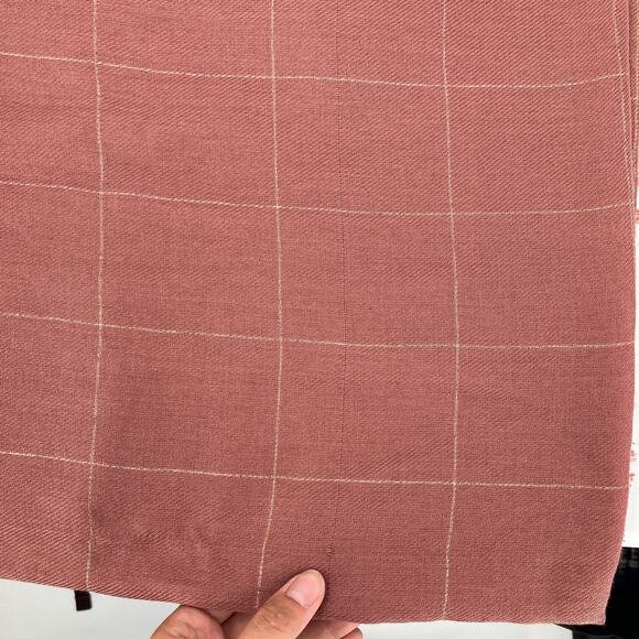 LC Lauren Conrad Dusty Rose Pink Metallic Gold Plaid Lightweight Fringe Scarf - Picture 5 of 6